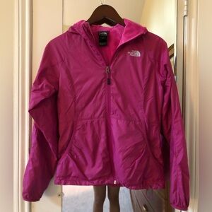 North Face Light, Fleece-lined Jacket with Hood in Hot Pink Size XS